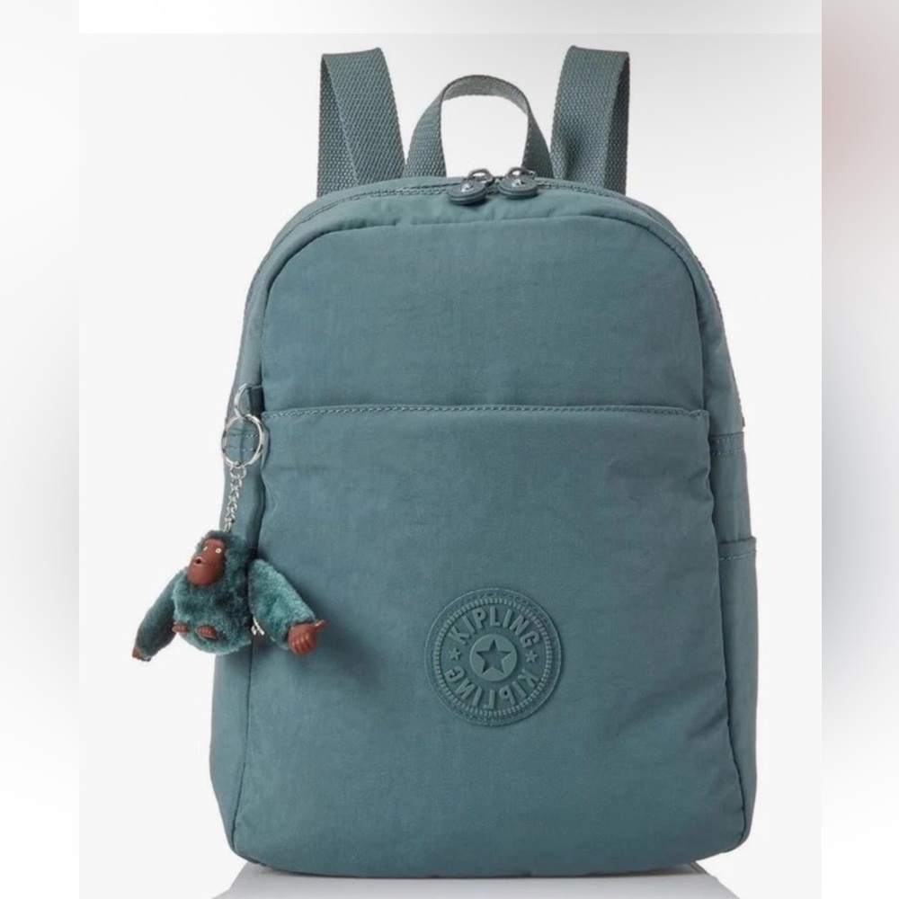 Kipling | Ferris Backpack Light Aloe Tonal Nylon Bag Kipling Monkey keychain